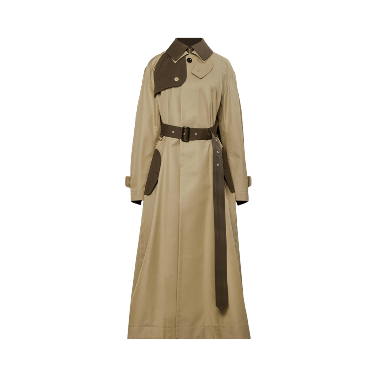 Sacai Cotton Gabardine Coat "Beige/Brown"