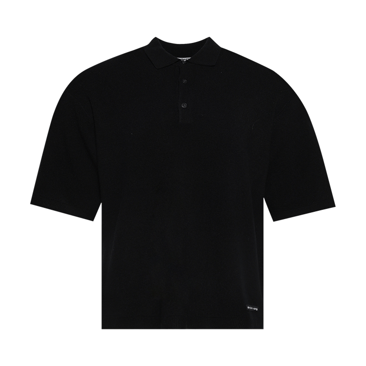 Alexander Wang Polo W/ Knit Logo Label "Black"