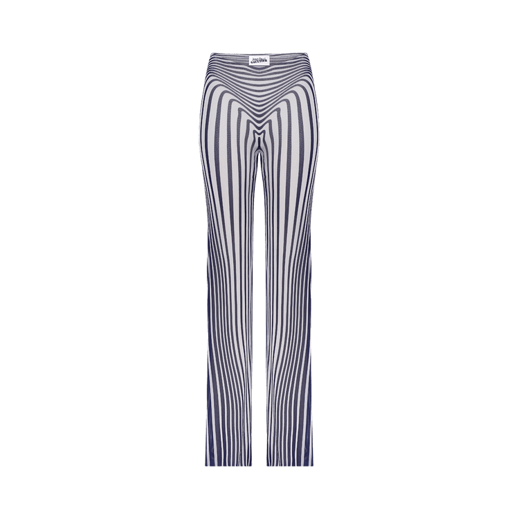 Jean Paul Gaultier Re-Edition Flare Trousers "Morphing Stripes" "Ecru/Navy"