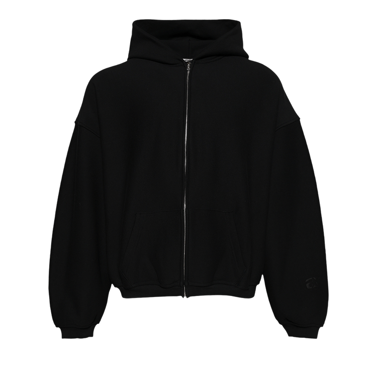 Alexander Wang Zip Up Hoodie With Matte Star A Puff Logo "Black"