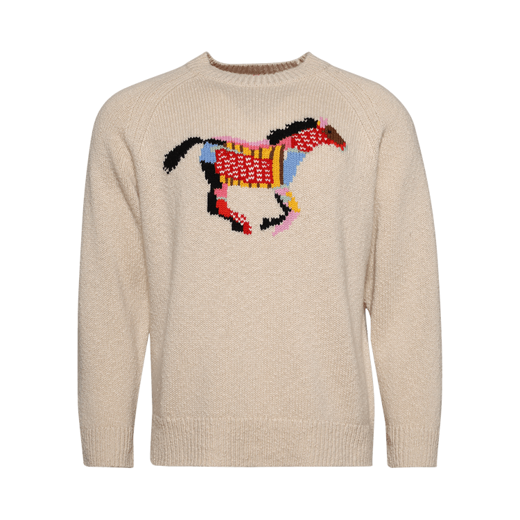The Elder Statesman Glacier Horse Crew "Ecru"