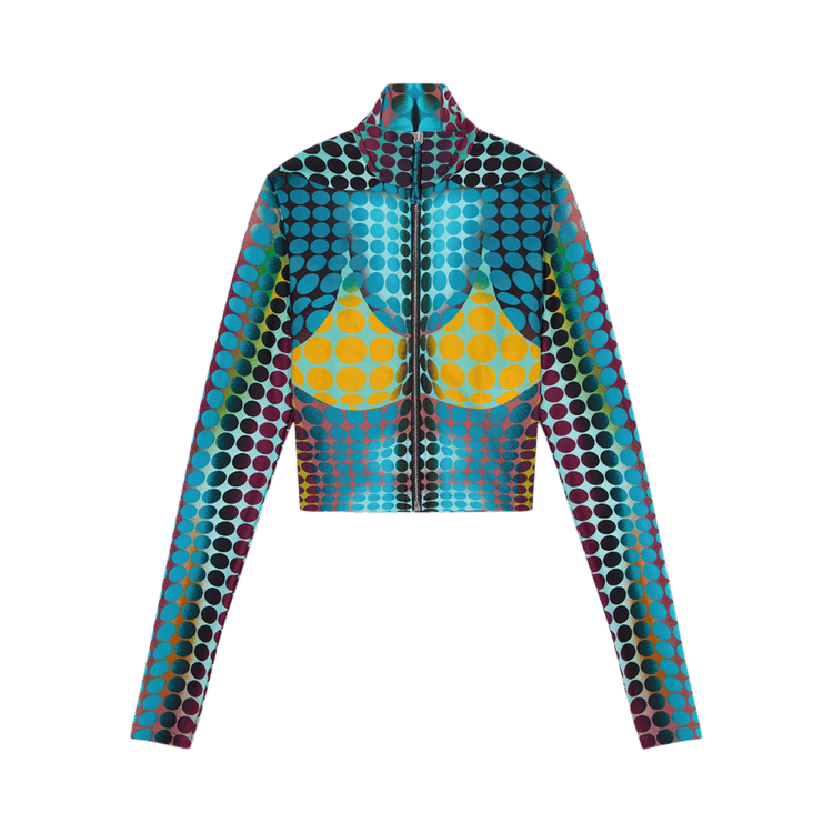 Jean Paul Gaultier Re-Edition High Neck Long-Sleeve Top "Blue/Purple/Yellow"
