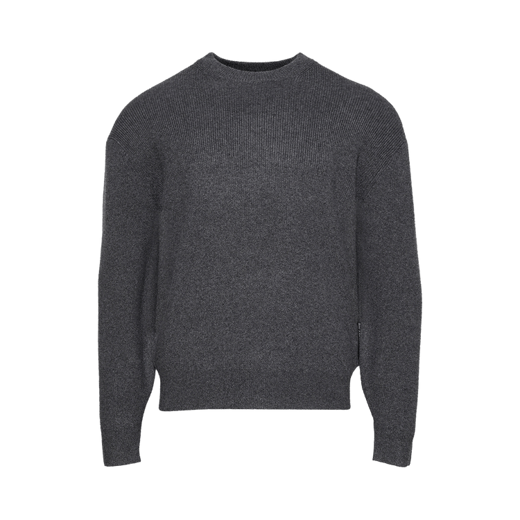 Alexander Wang Crewneck Pullover W/ Knit Flag Tag "Dark Grey Melange"
