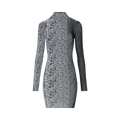 Jean Paul Gaultier 3D Snake Skin Knitted Long-Sleeve Short Dress "Black/Ecru"