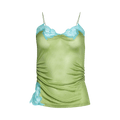 Christopher Esber Delphin Lace Rib Cami "Fresh Lime/Cyan"