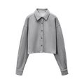 Alexander Wang Cropped Button Down Shirt "Dark Heather Grey"