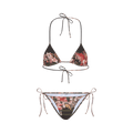 Jean Paul Gaultier Bikini Set Printed "Marinière Grape" "Khaki/Multicolor"