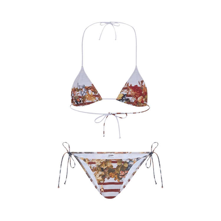 Jean Paul Gaultier Bikini Set Printed "Marinière Grape" "Light Blue/Multicolor"
