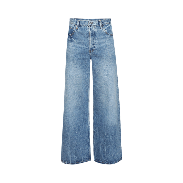 Alexander Wang Surge Low Rise Wide Leg Jean "Vintage Marbled Blue"