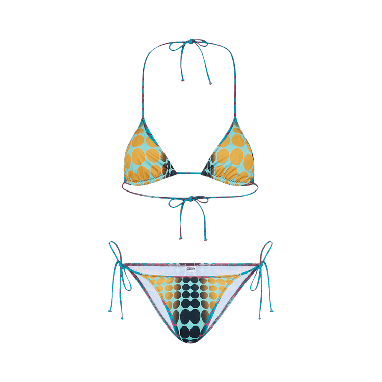 Jean Paul Gaultier Re-Edition Bikini Set Printed "Vasarely" "Blue/Purple/Yellow"