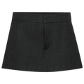 Alexander Wang Low-Rise Tailored Mini Skort W/ Side Slits "Black/Charcoal"