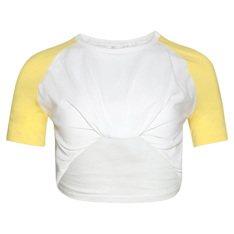 Christopher Esber Tucked Ringer Jersey Tee "Zest/White"