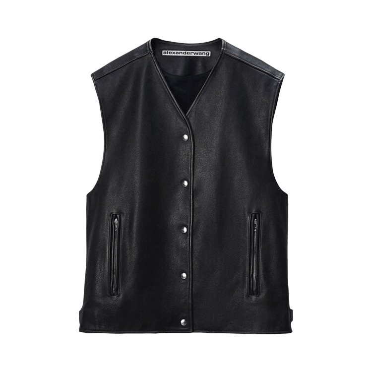 Alexander Wang Boxy Moto Vest "Black"