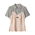 Miu Miu Marocaine Crepe Top "Pesco/Grigio"