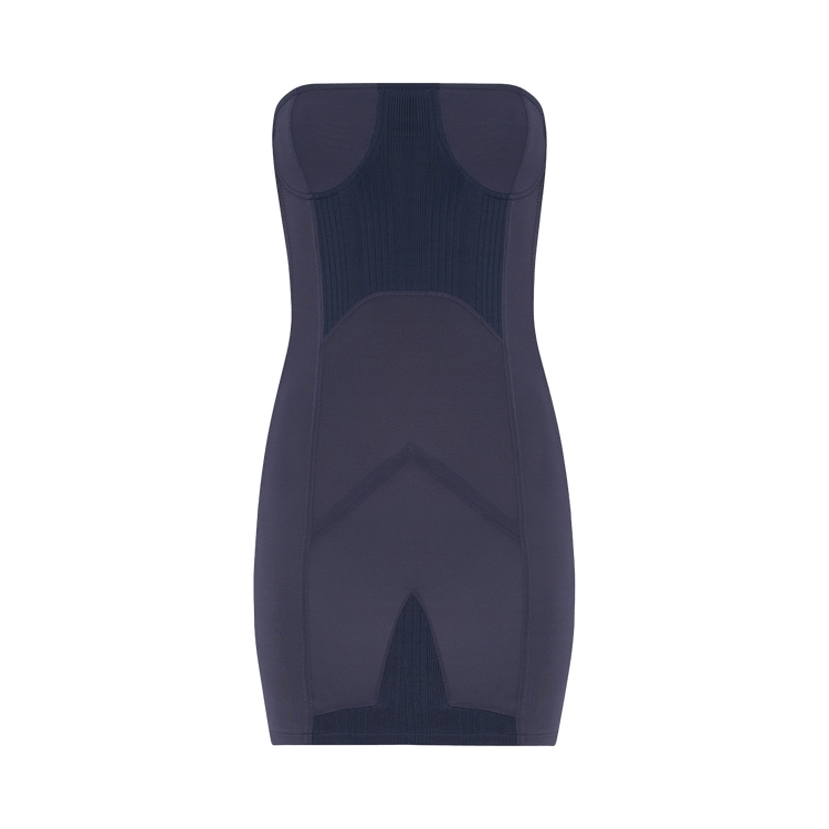 Jean Paul Gaultier Asymmetric Short Dress With Satin Cut-Out Details "Petrol"