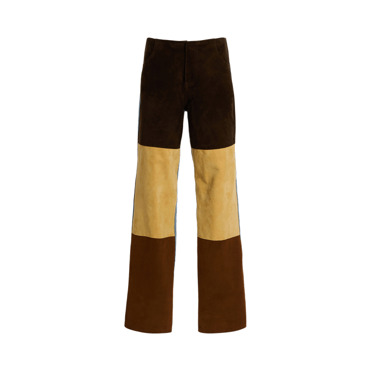 Christopher Esber Spliced Suede Denim Jean "Multicolor/Indigo"