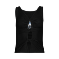 Christopher Esber Crystal Pendant Open Twist Tank "Black"