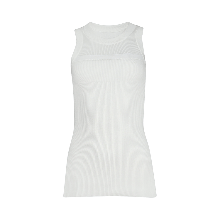 Sacai Cotton Knit Tank Top "Off White"