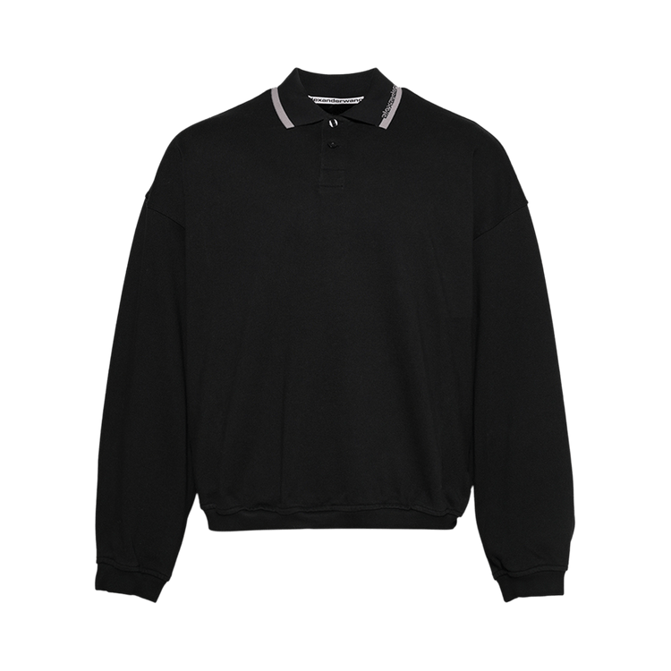Alexander Wang Long-Sleeve Polo Shirt "Black"