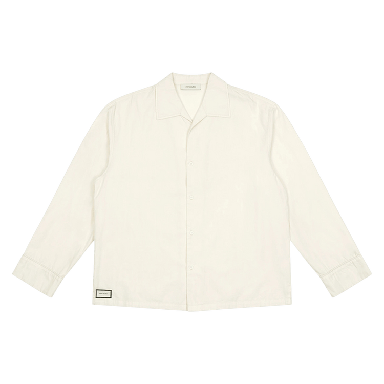 Entire Studios Long-Sleeve Pajama Shirt "Off White"