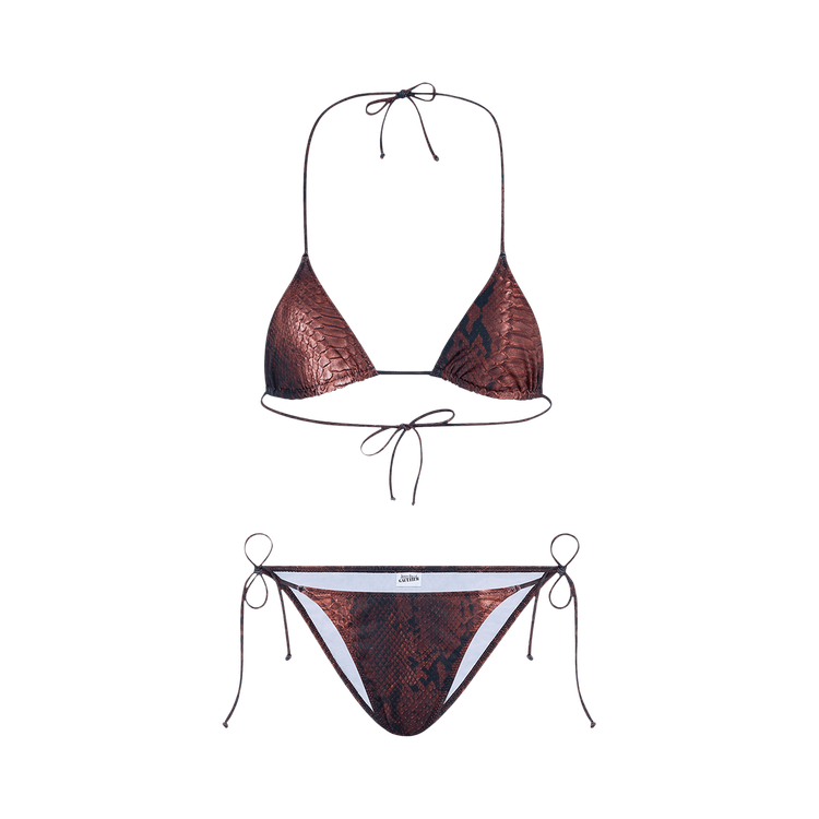 Jean Paul Gaultier Bikini Set Printed "Python" "Brown/Black"