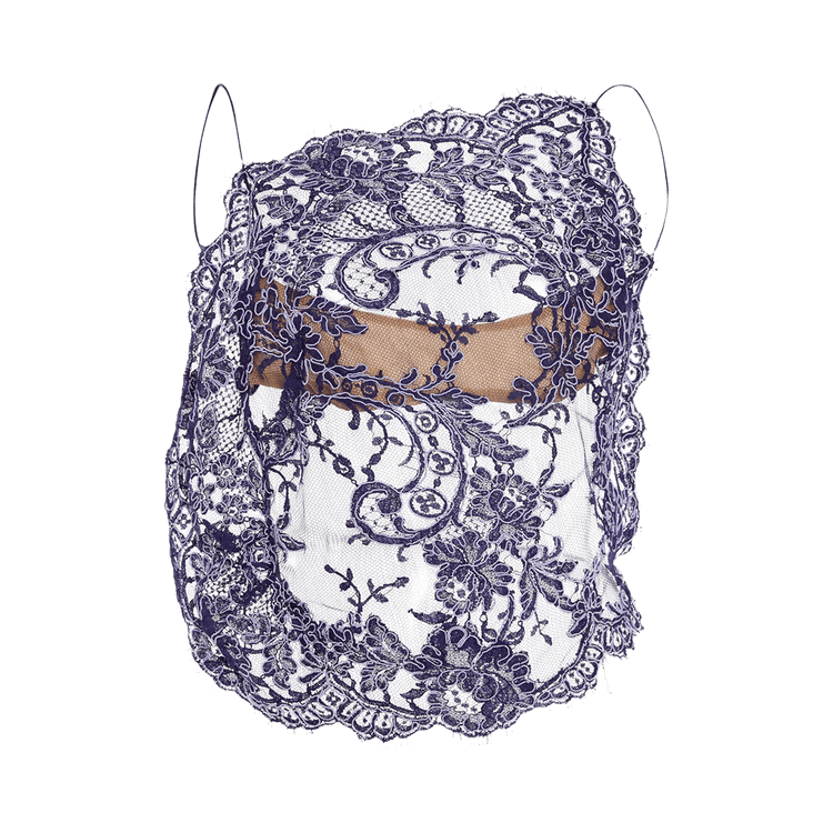 Christopher Esber Iris Floating Lace Cami "Dark Viola"