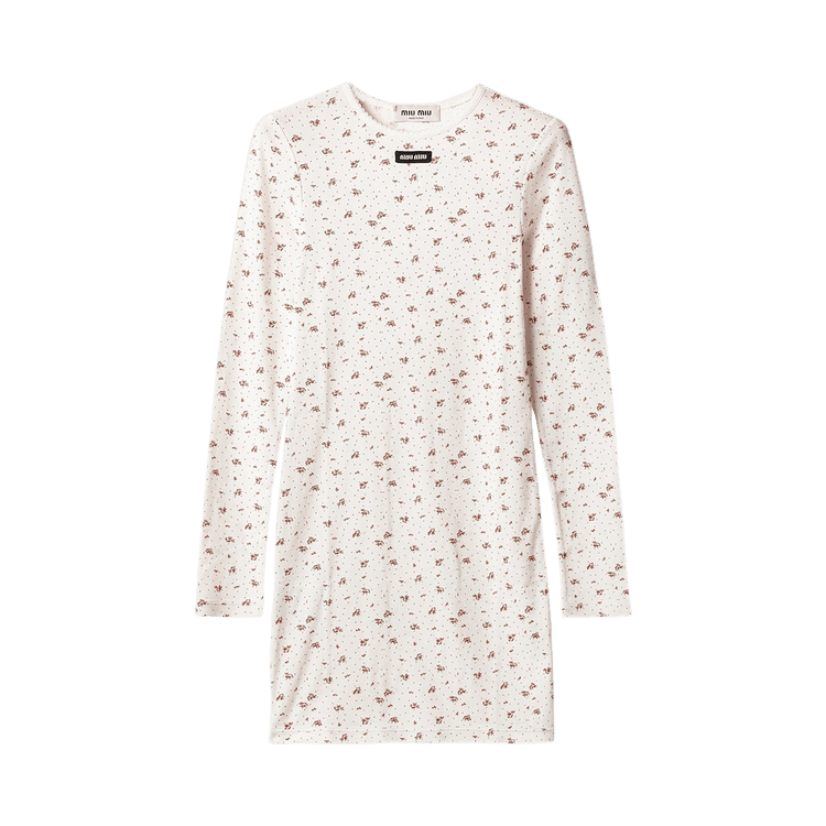 Miu Miu Costina Print Dress "Bianco/Tabacco"