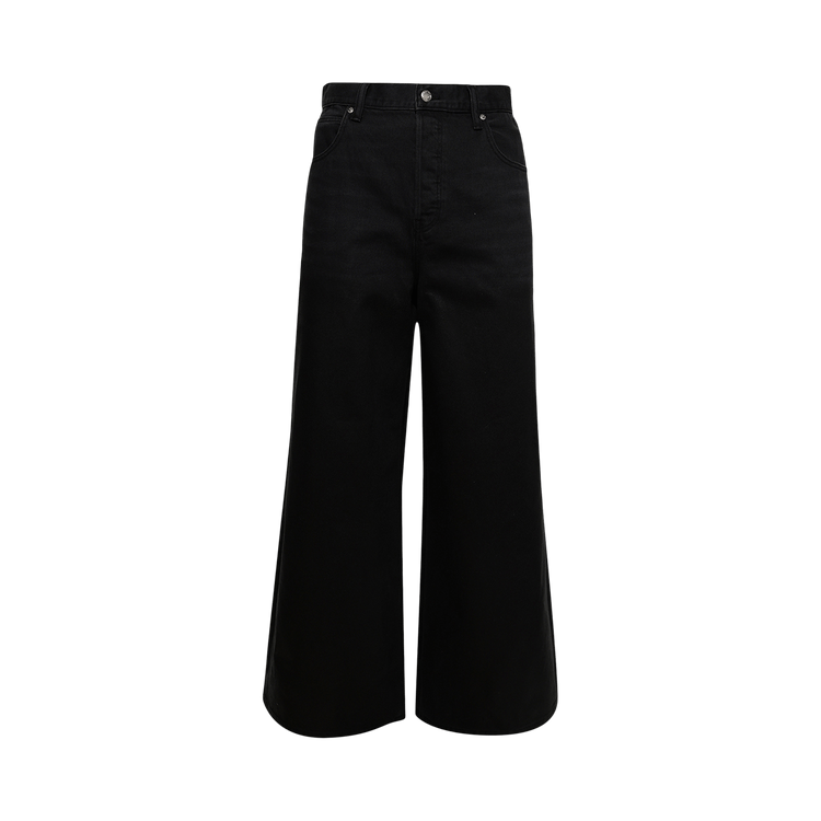 Alexander Wang Surge Low Rise Wide Leg Jean With Partial Coating "Faded Black"
