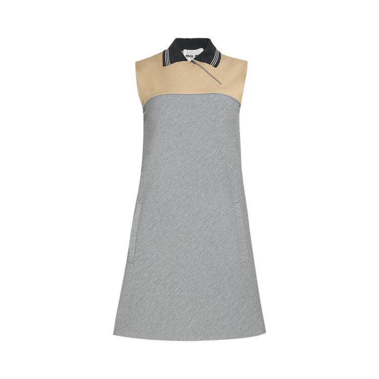 Miu Miu Punto Stoffa Bicolor Dress "Grigio/Cammello"