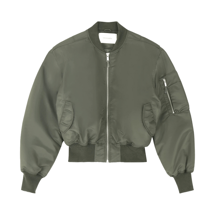 Entire Studios Cropped Broad Bomber "Khaki"