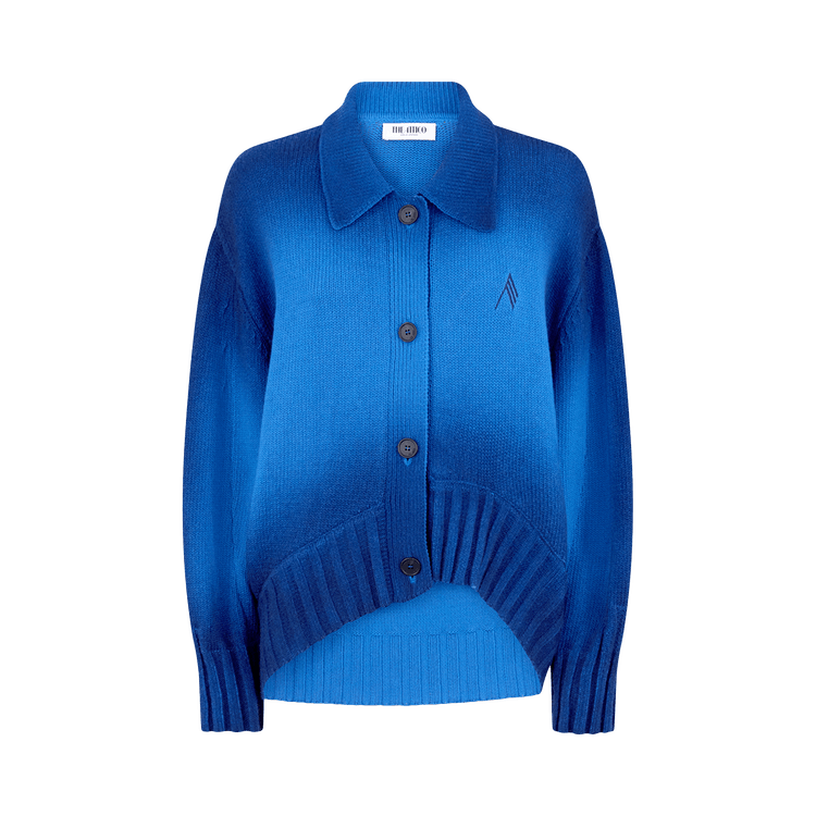 Attico Cardigan Sprayed Wool Cashmere "Cerulean"
