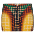 Jean Paul Gaultier Re-Edition Mini Skirt With Center Front Zip Closing "Orange/Blue/Brown"