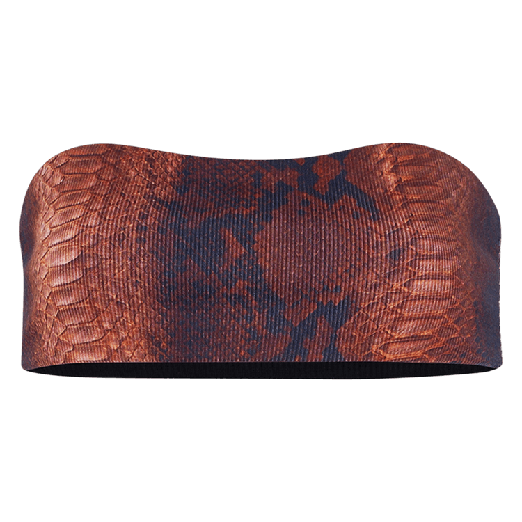 Jean Paul Gaultier Cotton Ribbed Bra Printed "Python" "Brown/Black"