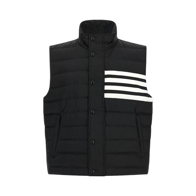 Thom Browne 4 Bar Downfill Vest In Shiny Ripstop "Black"