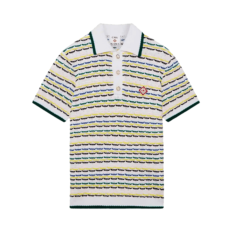 Casablanca Tuck Stitch Polo Shirt "Multicolor"