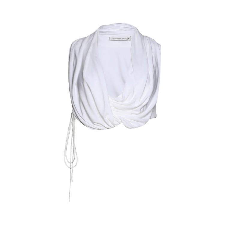 Christopher Esber Interlock Jersey Drape Top "White"