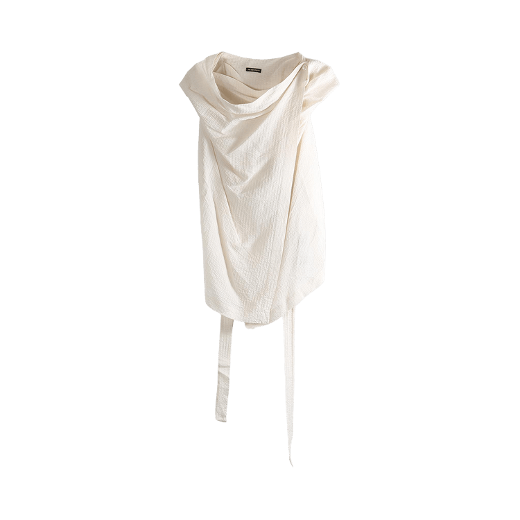 Ann Demeulemeester Macy Asymmetric Wrap Top "Chalk"