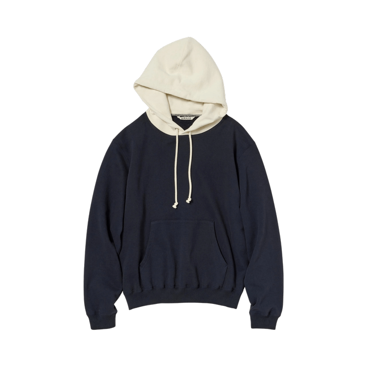 Auralee Smooth Soft BD Parka "Dark Navy/Smoky White"