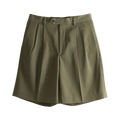 Auralee Light Wool Max Gabardine Shorts "Olive Brown"