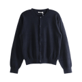 Auralee Brushed Cashmere Cotton Knit Cardigan "Dark Navy"