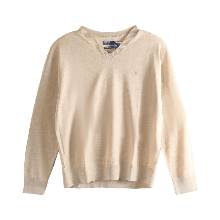Polo Ralph Lauren Long-Sleeve V Neck Pullover Sweater "Canoe Tan"