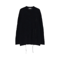 Yohji Yamamoto Pour Homme Round Neck Leather Pullover Top "Black"
