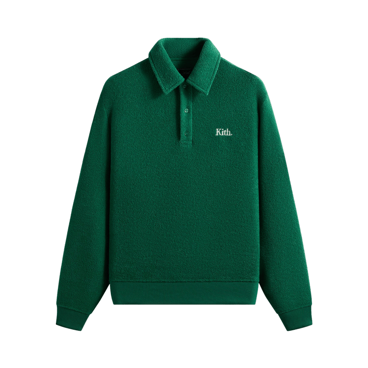 Kith Towel Boucle Long Sleeve Drew Polo "Newt"