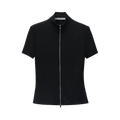 Alexander Wang Mock Neck Short-Sleeve Rashguard Top "Black"