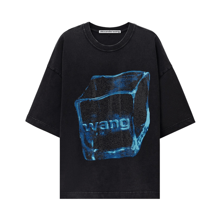 Alexander Wang Hotfix Graphic Short-Sleeve Tee "Washed Black"