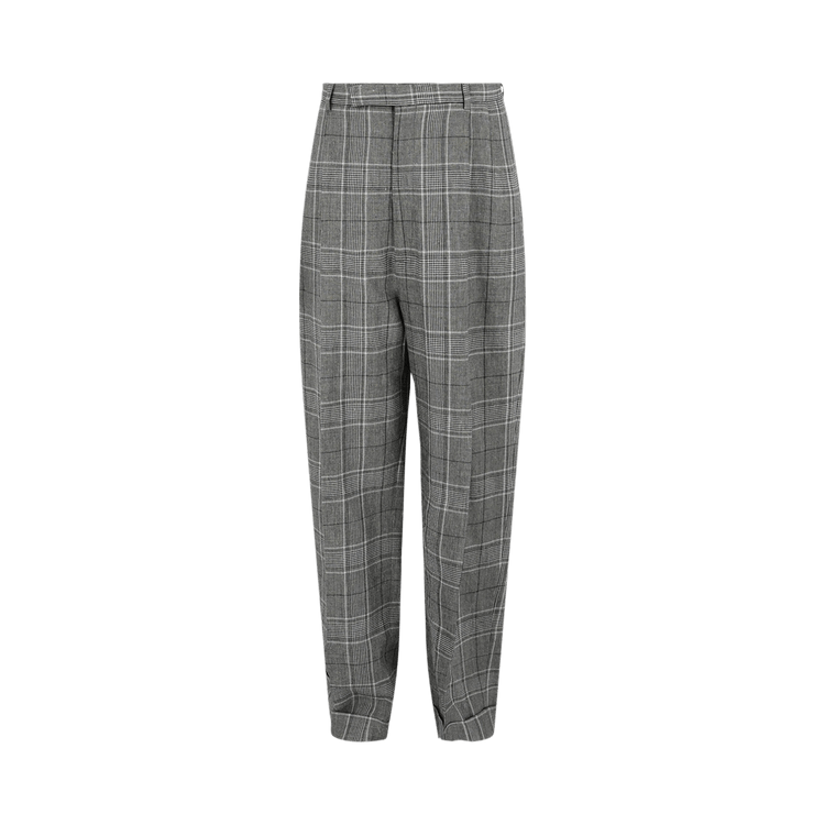 Gucci Tapered-Leg Plaid Trousers "Grey/Beige"