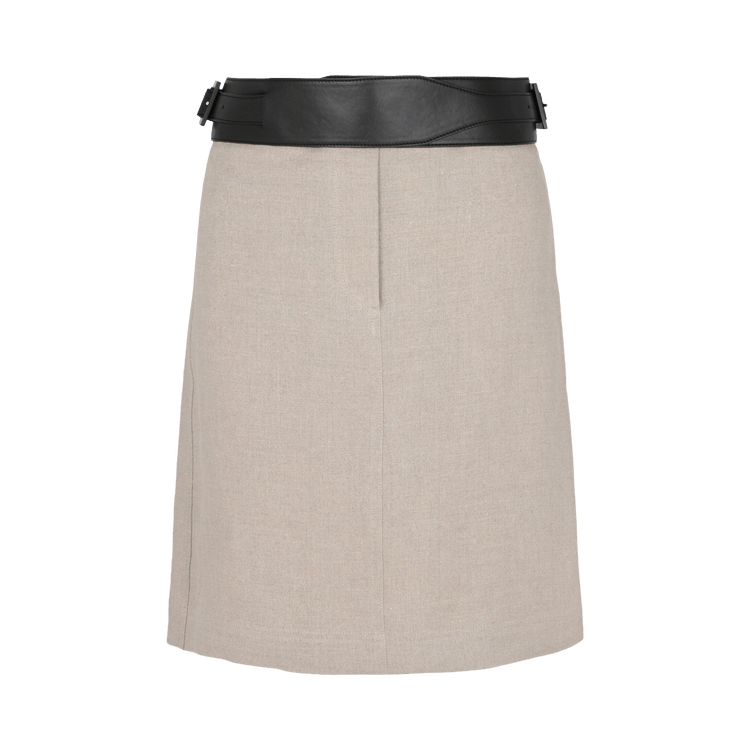 Ferragamo Skirt With Removable Leather Belt "Beige"