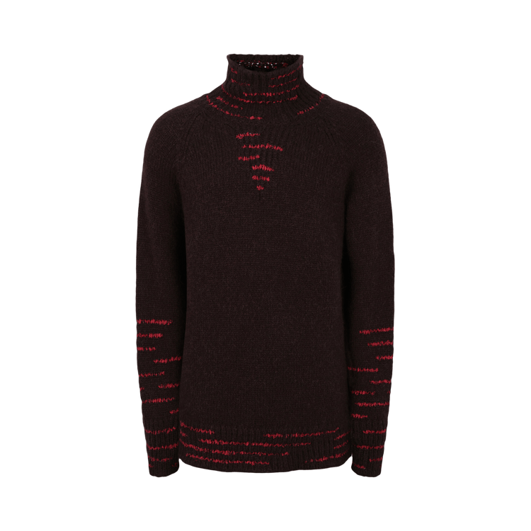 Ferragamo Ribbon Stitched Sweater "Dark Brown"