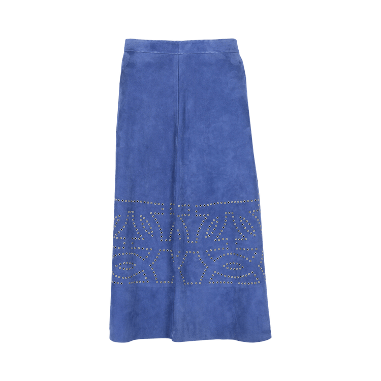 Ferragamo Gancini Suede Skirt "Blue"