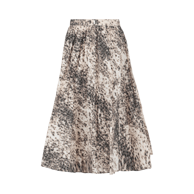 Givenchy Printed Pleated Midi Skirt "Natural Brown"